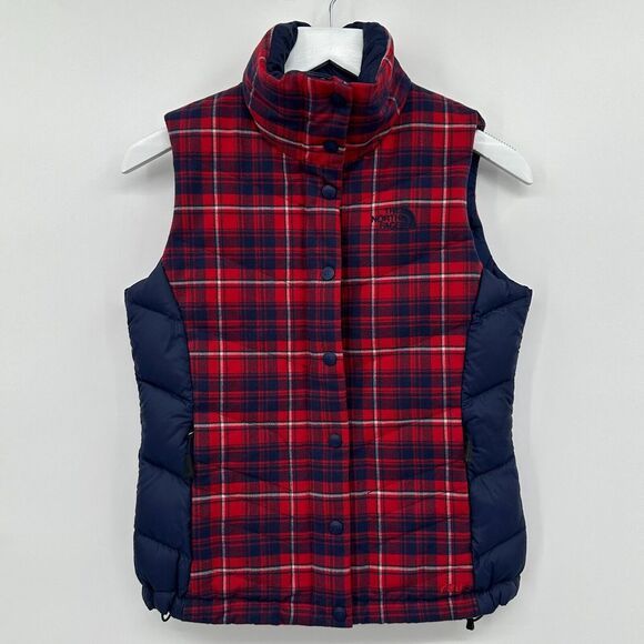 The North Face 700 Down Puffer Vest Jacket Womens Size XS Red Blue Zip Pockets - Picture 14 of 14